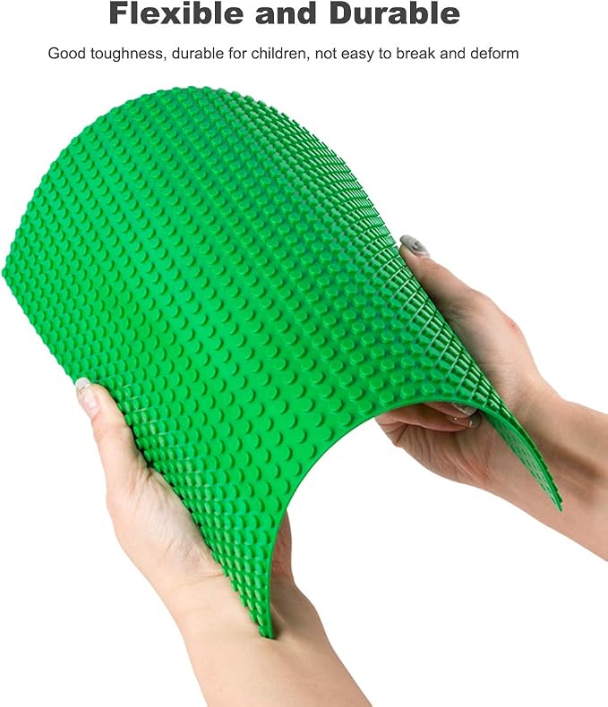 LVHERO Classic Baseplates Building Plates for Building Bricks 100% Compatible with All Major Brands-Baseplate, 10in x 10in, Pack of 8 (Green)