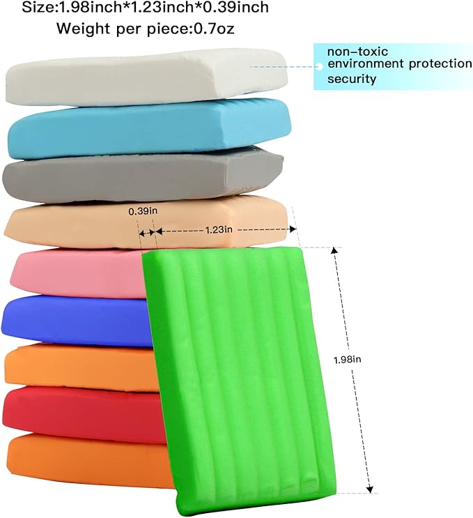 Aestd-ST Polymer Clay 50 Colors, Modeling Clay for Kids DIY Starter Kits, Oven Baked Model Clay, Non-Sticky Molding Clay with Sculpting Tools, Gift for Children and Artists