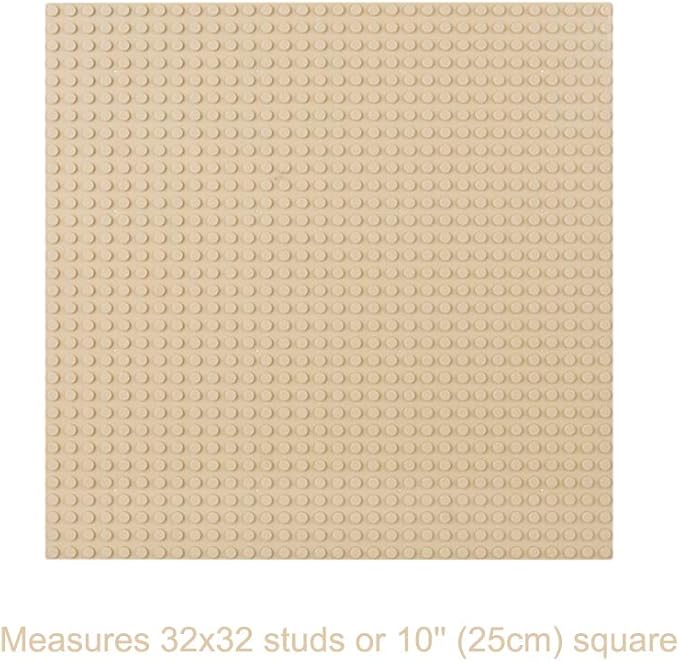 LVHERO Classic Baseplates Building Plates for Building Bricks 100% Compatible with All Major Brands-Baseplate, 10in x 10in, Pack of 8 (Sand)