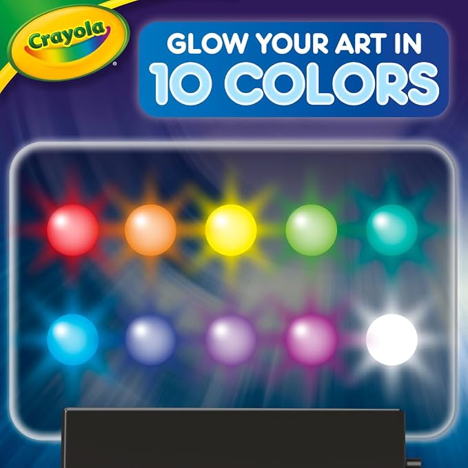 Crayola Multi-Color Light Board, Light Up Drawing Toy, Desk Toy, Doodle Pad, Glow Art, Gifts, Toys Boys & Girls, Ages 6, 7, 8
