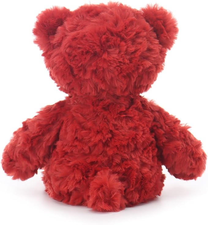 Apricot Lamb Plum Red Flower Bear Stuffed Animals for Kids, Soft Cute Plush Toys for Baby Girl and Boy, 8 Inches