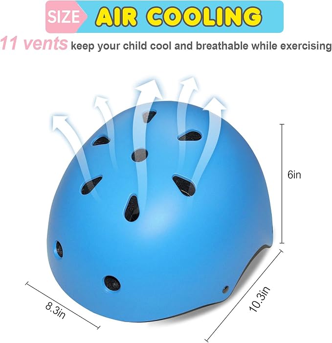 Kids Bike Helmet Adjustable Toddler Bike Helmets for Kids 2-5-8/8-14 Years with Knee Elbow Wrist Pads for GirlsBoys Youth Skateboard Bicycle Helmet for Scooter Roller Skating Balance Bike