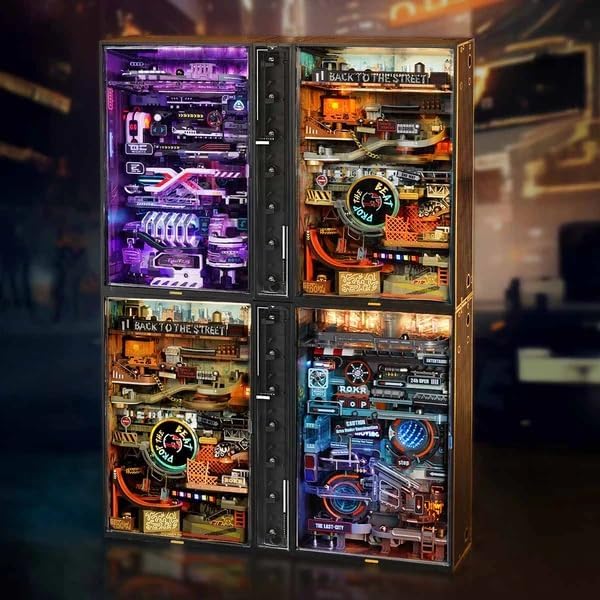 ROKR 3D Puzzles Marble Run Parallel World 3 in 1,The Last City+The Future City+Hip-Hop Street