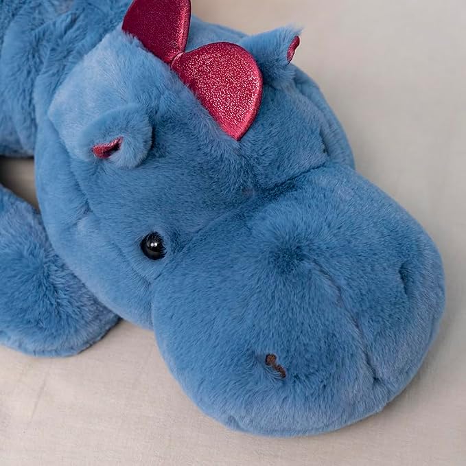 Little Weighted Dragon Stuffed Animal 27.6" 2Lbs, Small Blue Weighted Plush Dragon Toy for Kids and Adults(2025 Weighted Version)
