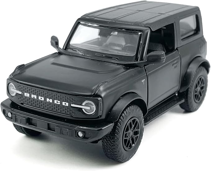 2-Door Bronco Badlands Model Car 1/36 Scale Diecast Toy Cars Metal Alloy Children’s Vehicles, Pull Back Doors Open, Black Rim, Mens Collection, Kids Toys for Boys Gifts, Cake Topper Home Décor, Black