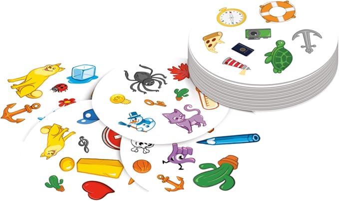 Asmodee Spot It! Classic Card Game (2024 Refresh) - Pocket Eco Edition, 5-in-1 Visual Perception Game for Quick Reflexes and Family Fun, Ages 6+, 2-8 Players, 10 Minute Playtime