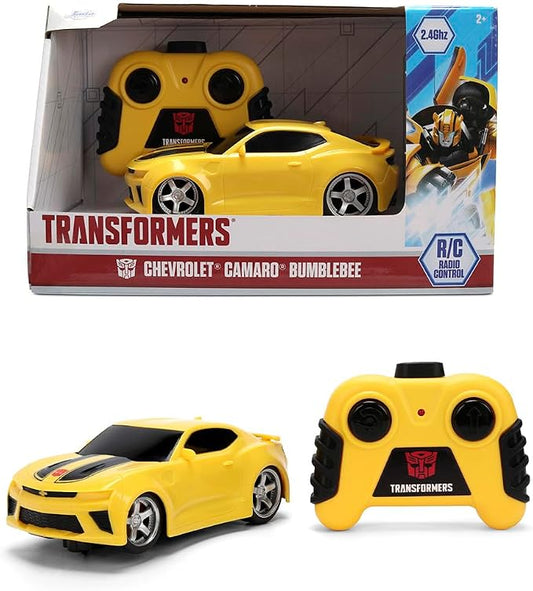 Jada Toys 1:32 RC Transformers Bumblebee Camaro – Simple Function Remote Control Car for Kids with 5.5" Body and Autobot Styling – No Figure Included