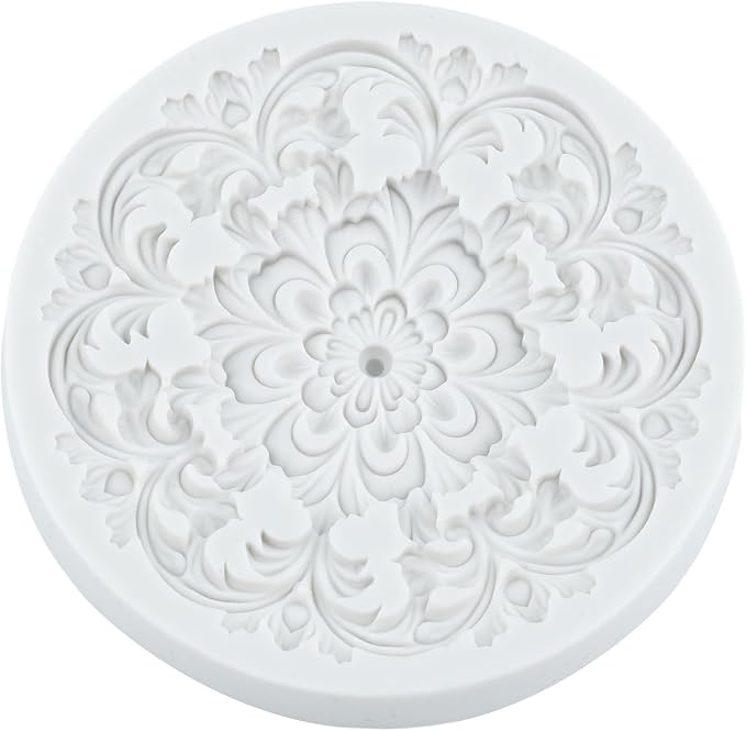 Baroque Scroll Relief Polymer Clay Molds Relief Flower Silicone Mold for DIY Craft Epoxy Resin Casting Polymer Clay Tools Crafts Air Dry Jewelry Making