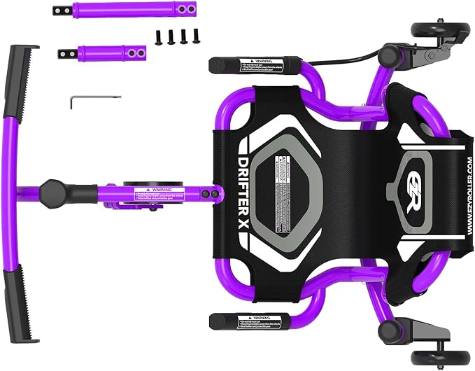 EzyRoller Drifter X Ride On Toy for Kids, Ages 4-12, Up to 154 lbs - Purple
