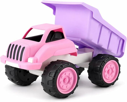 Liberty Imports Big Plastic Dump Truck in Pink Color for Toddlers and Girls - Large Tilting Dumper, Free Play Toy Vehicle for Kids Indoor and Outdoor Imaginative Play