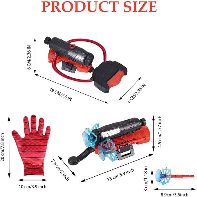 Superhero Web Shooter Water Toy Set with Role Play Glove, 2-in-1 Outdoor Water Blaster & Dart Launcher for Kids Summer Pool Beach Backyard Play
