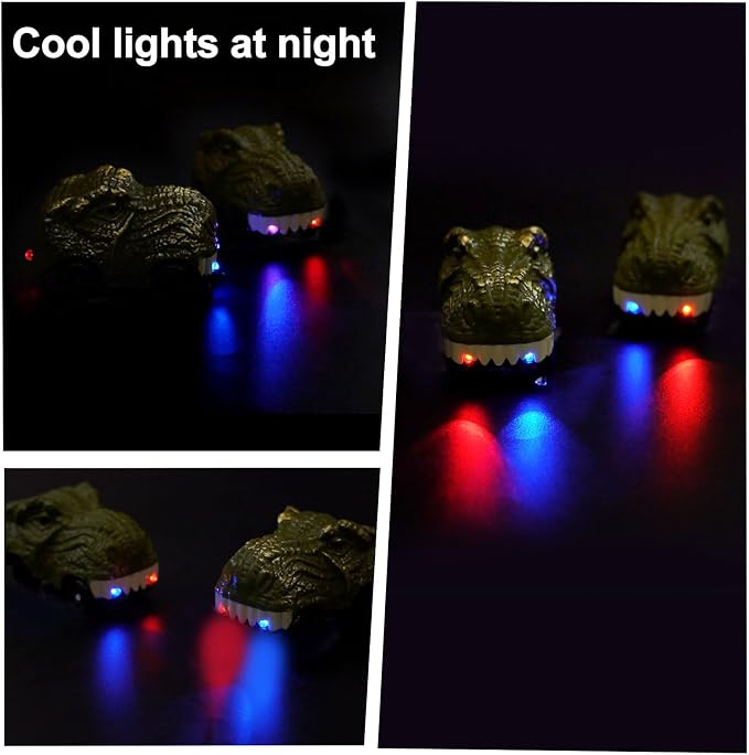 GIAT Dinosaur Track Car Accessories - Birthday Gifts for 3 4 5 6 7 Year Old Boys - 2 Pack LED Light Up Car Toy for Kids Ages 3-5 5-7, Compatible with Most Tracks