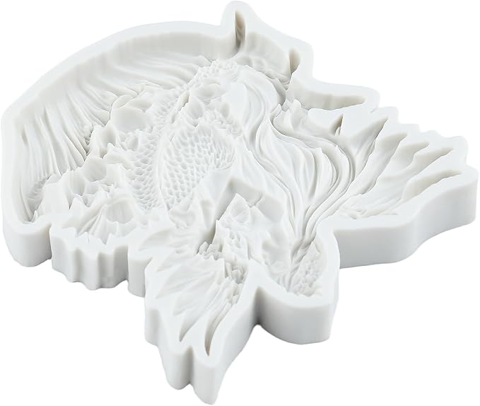 Mermaid Polymer Clay Molds Angel Mermaid Seashell Flower Silicone Mold for Jewelry Making Epoxy Resin Casting Air Dry Polymer Clay Craft