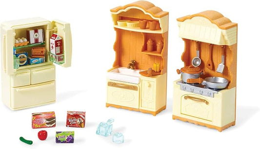 Calico Critters - Kitchen Play Set - Dollhouse Furniture Sets – Kids Pretend Play Toy, Miniature Dollhouse Furniture & Accessories, Ages 3+
