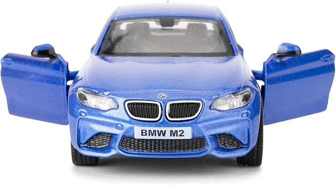 RMZ City 1:36 BMW M2 Toy Car, Diecast Pull Back Model Car, Collection Kids Toy for Aged 3 and up, Gift Blue