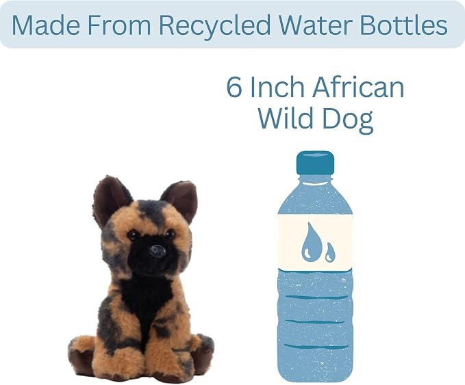 The Petting Zoo African Wild Dog Stuffed Animal Plushie, Gifts for Kids, Wild Onez Babiez Zoo Animals, Zoologee African Wild Dog Plush Toy 6 inches