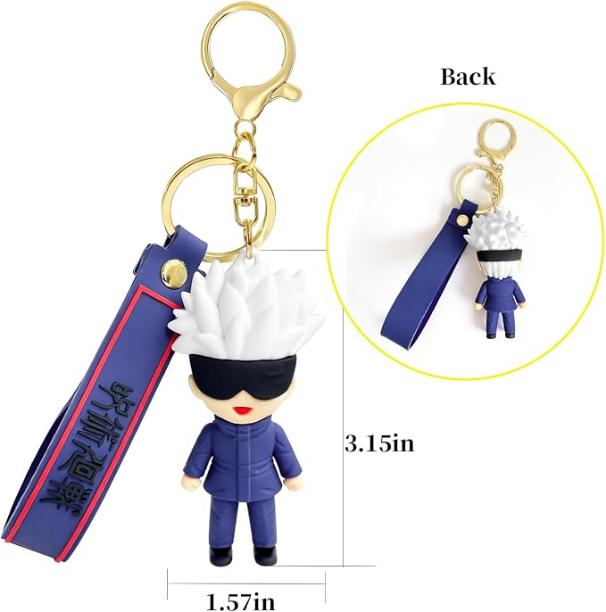 JJK Novelty Keychain, Collectable Anime Mini Figure, Fun Keyring Jewelry Gift for Men and Women