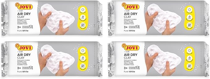 Jovi - Air Dry Clay, Set of 4 Units, 2.2lb Each, Total of 8.8lb, White | No Oven Needed, Pottery Clay for Arts and Crafts Projects - Bulk Buy