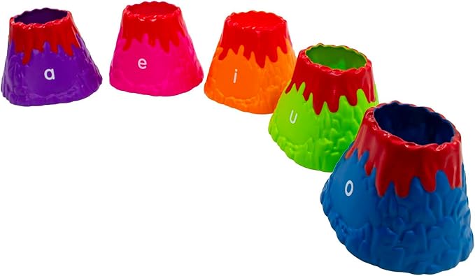 Junior Learning: Vowelcanos - Sorting & Matching Game, Learn Short & Long Vowels, Builds Phonemic Awareness, Reading Development, Kids Ages 5+