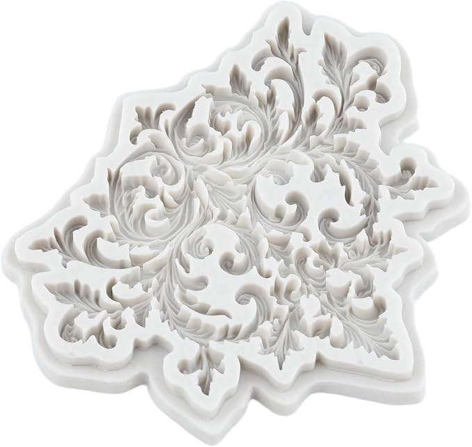 Baroque Relief Flower Lace Silicone Mold Curlicues Scroll Lace Polymer Clay Mold Vintage Filigree Molds for DIY Crafts Epoxy Resin Casting Air Dry Polymer Clay Plaster Jewelry Making