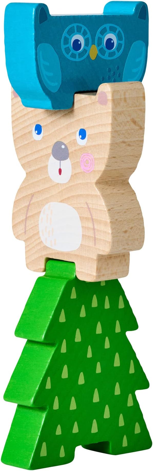 HABA Forest Friends Wooden Stacking Toy – Montessori Sorting Game & Shape Sorter for Toddlers – Educational Wooden Blocks for Preschool Learning – Stacking Toys for Toddlers 2+, Made in Germany