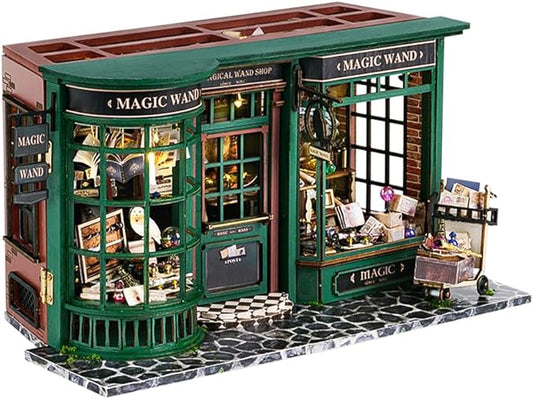 CUTEBEE DIY Miniature Dollhouse Kit, DIY Wooden Dollhouse Kit Miniature House Kit, Mini House Model for Adults and Teens, Creative Room Decorations, Gifts Idea for Family and Friends（Magic House