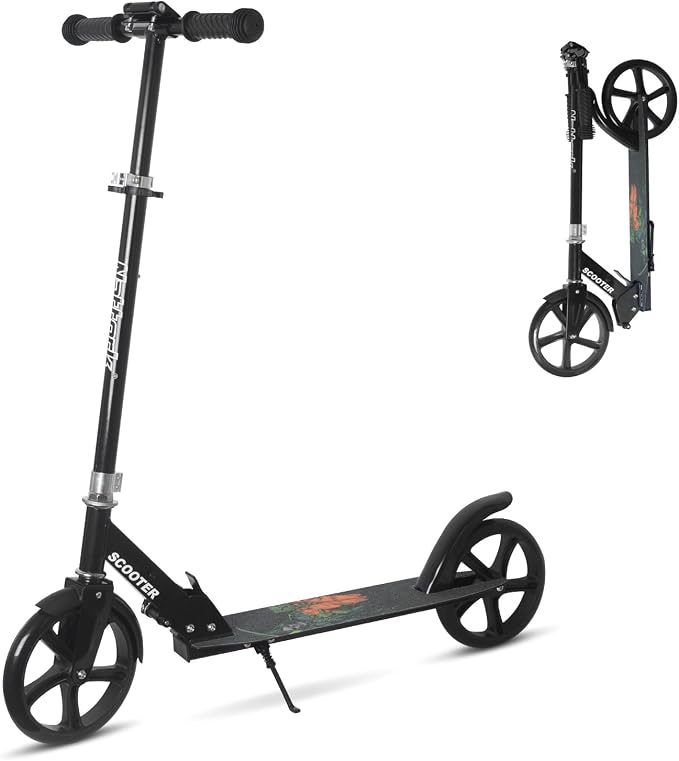 Nattork Scooter for Kids 6+, Teens & Adults - Max Load 220LB, Foldable, Lightweight, Adjustable Height, 8-Inch Wheels Kick Scooter for Boys Girls