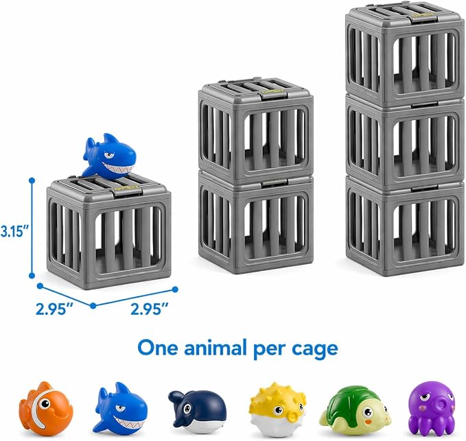 nooncrazy Pool Diving Toys for Kids, 6PCS Underwater Dive Rescue Toys for Water Swimming Dive Pool Game & Children's Bath, Fun Summer Floating Toys for Boys Girls Age 3-12
