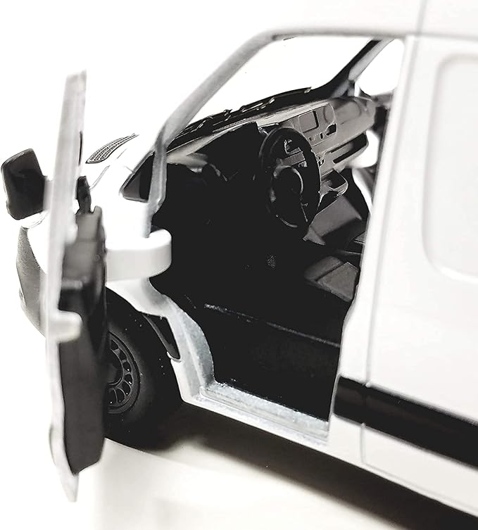 KiNSMART - Mercedes-Benz Sprinter Cargo Van 1:48 O Scale 5" Die Cast Metal Model Toy Van, Pull-Back Action (White)