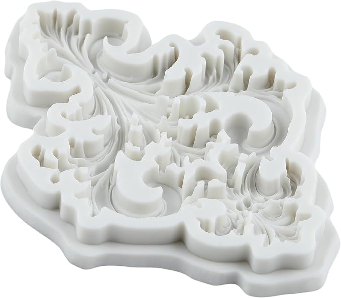 Baroque Silicone Mold Curlicues Scroll Lace Polymer Clay Mold Vintage Relief Flower Lace Filigree Molds for DIY Crafts Epoxy Resin Casting Air Dry Polymer Clay Plaster Jewelry Making