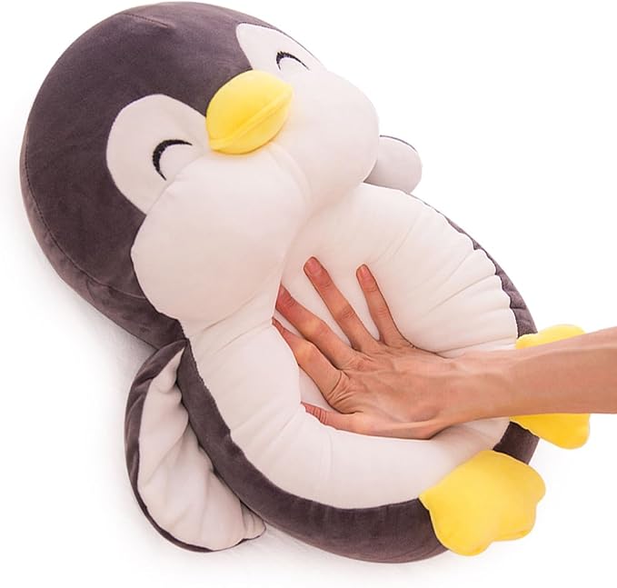Stuffed Penguin Animal Plush Toy 12 Inch Gray Animal Stuffed Plushies Super Soft Cute Cuddly Pillow Cushion Stuff Dolls Birthday Gifts for Children Kids Boys Girls Room Decor Bedtime, 12Inches