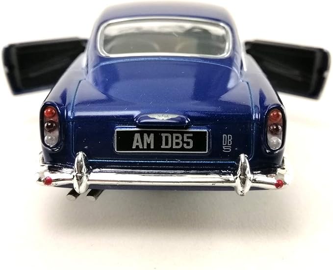 Sport Racing Classic Model Car Die-Cast 1:38 1963 Aston Martin DB5 Blue Color Toy Collection Pull Back Open Door Hobby Collectible
