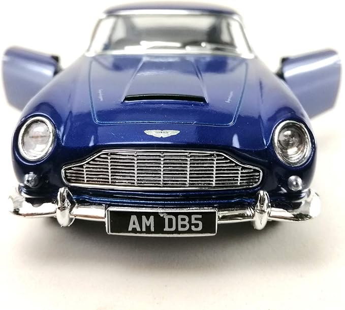 Sport Racing Classic Model Car Die-Cast 1:38 1963 Aston Martin DB5 Blue Color Toy Collection Pull Back Open Door Hobby Collectible