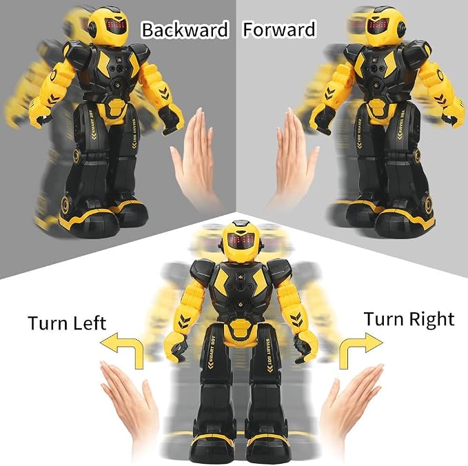 Remote Control RC Robot Toy for Kids,Intellectual Gesture Sensor Programmable Robots with Infrared Controller, Rechargeable,Early Education Toys,Speak,Dance,Sing,Walk,Slide Robot Kits