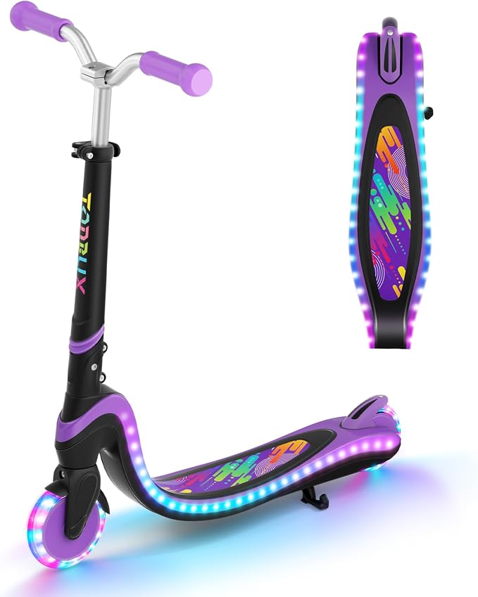 Tonbux Scooter for Kids with Light-Up Wheels & Deck, Adjustable Heights 2 Wheel Kids Scooters for Kids 5-7, Toddler Scooters with 4 Lighting Modes Deck