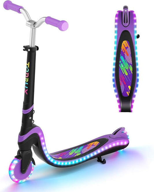Tonbux Scooter for Kids with Light-Up Wheels & Deck, Adjustable Heights 2 Wheel Kids Scooters for Kids 5-7, Toddler Scooters with 4 Lighting Modes Deck