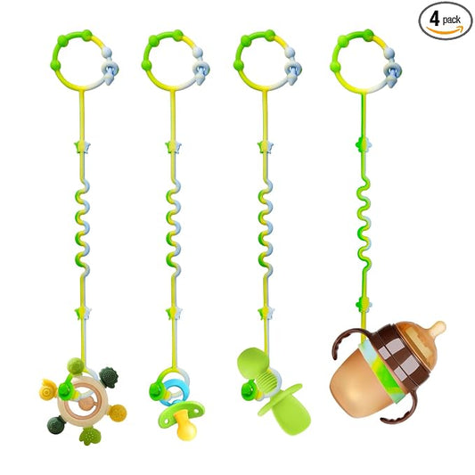 RTMOK Silicone Pacifier Clip,Applies to Car Seat,High Chair,Stroller Accessories,Cribs,Rocking Chair