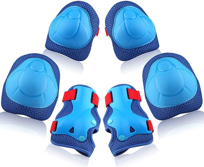Wemfg Kids Protective Gear Set Knee Pads for Kids 3-14 Years Toddler Knee and Elbow Pads with Wrist Guards 3 in 1 for Skating Cycling Bike Rollerblading Scooter