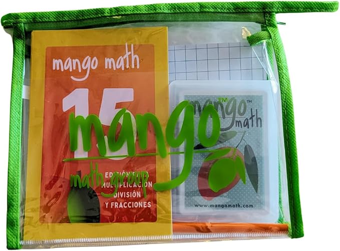 MANGO Math 15® - Math Flash Cards - Educational Math Games for Kids - Multiplication, Division, Fractions Learning Kit -2nd 3rd 4th Grades - Kids 6-12 - Set of 15 Games - Spanish Version