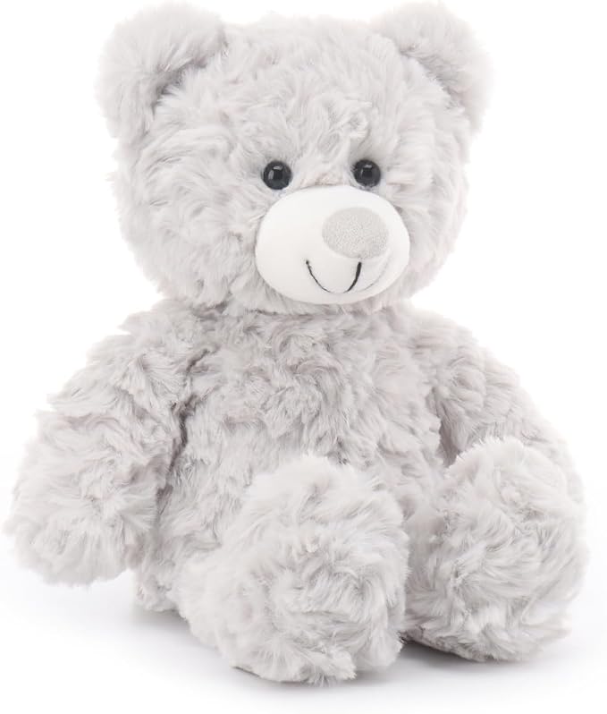 Apricot Lamb Light Gray Flower Bear Stuffed Animals for Kids, Soft Cute Plush Toys for Baby Girl and Boy, 8 Inches