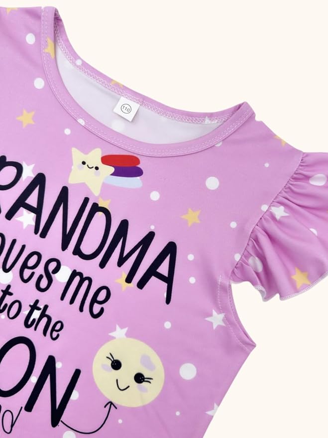 Bow Dream Girl Dress and Matching American Girl Doll Clothes for Girls Pink Grandma Loves me