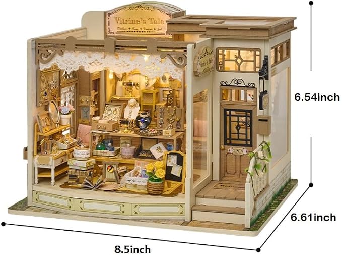 CUTEROOM DIY Miniature House Building Kit, Dollhouse Kit for Adults, Realistic Mini House Building Model Kit, Creative Crafts Home Decor Gift - Vitrine's Tale