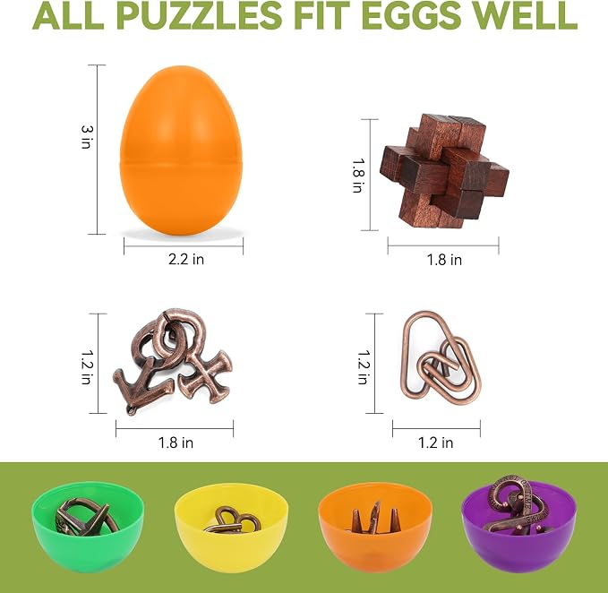 24 Pcs Brain Teaser Puzzles for Adults Teens - Metal Puzzles 3D Puzzle Game Toys for Adults Teens - Wooden Unlock Interlocking Puzzle Adult IQ Education Smart Toys