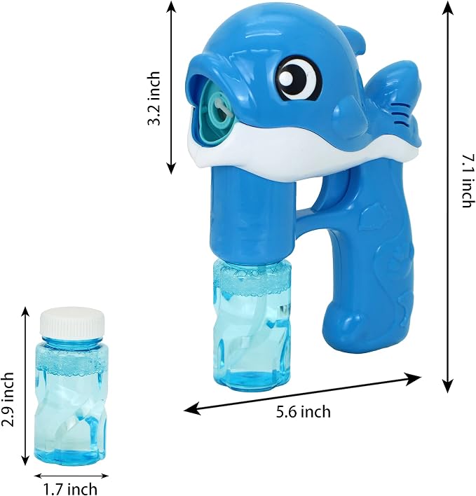 JOYIN 2 Bubble Guns Kit, Whale Automatic Bubble Maker Blower Machine with 4 Solutions for Kids, Party Favors, Summer Toy, Birthday, Outdoor & Indoor Activity