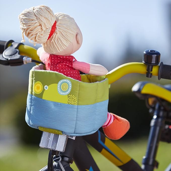 HABA Soft Doll Bike Seat – Babydoll Accessories for Toddler and Seat Attachment for Scooters, Trikes & Bikes for Toddlers 18+ Months, Fits Most Plush Toys & Baby Dolls Up to 15”