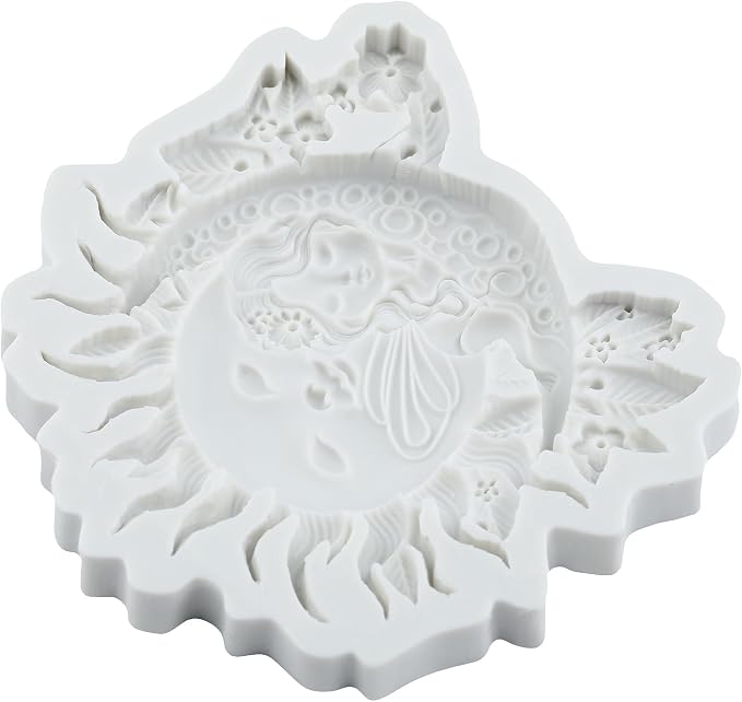 Flower Fairy Polymer Clay Mold Flower Fairy Angel Sun Moon Silicone Molds for DIY Craft Epoxy Resin Casting Polymer Clay Tools Crafts Air Dry Jewelry Making