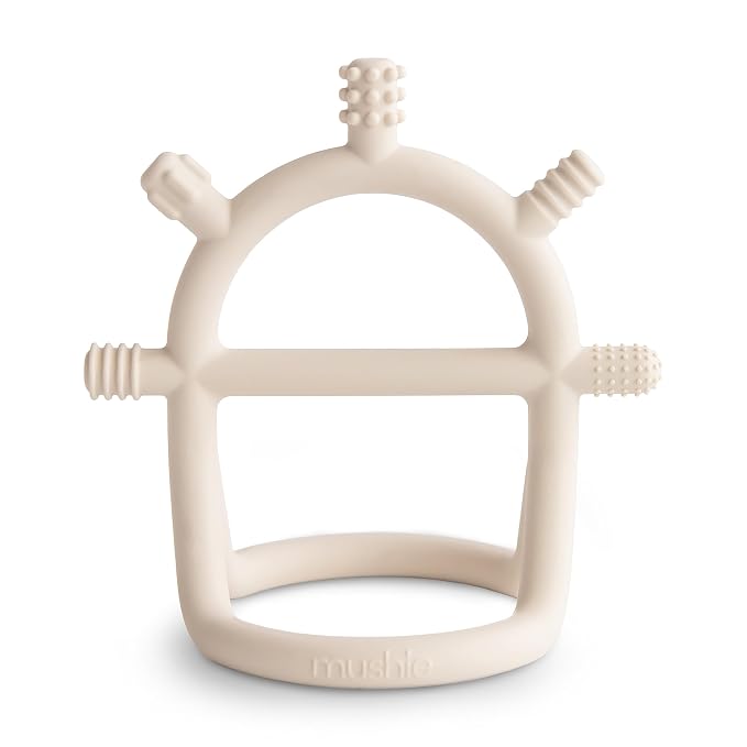 mushie Silicone Baby No-Drop Sensory Teether Toy (Shifting Sand)