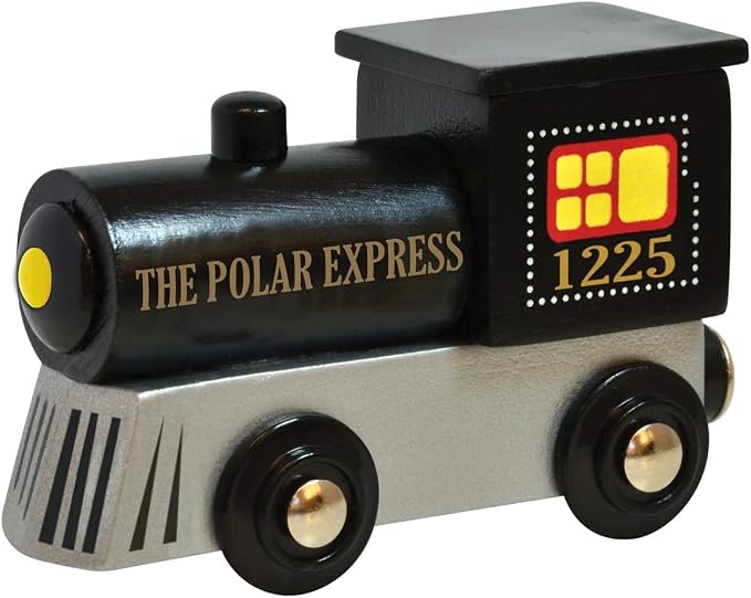MasterPieces Wooden Train Engine, Polar Express Train Licensed Toy, Magnetic Wood Railway Car, Compatible with 1 Inch Tracks, Holiday Railroad Playset Gift, Officially Licensed Collectible Engine