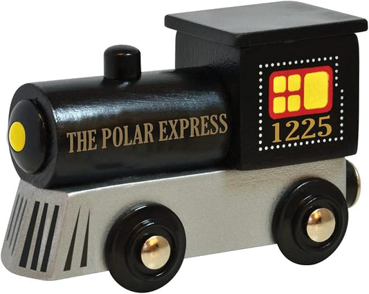 MasterPieces Wooden Train Engine, Polar Express Train Licensed Toy, Magnetic Wood Railway Car, Compatible with 1 Inch Tracks, Holiday Railroad Playset Gift, Officially Licensed Collectible Engine