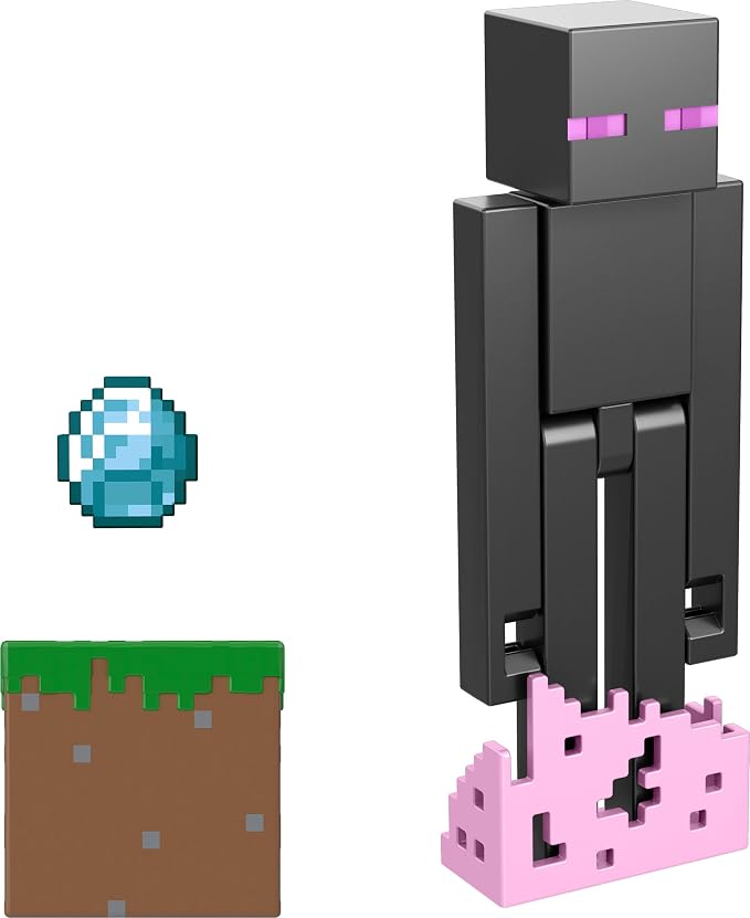 Mattel Minecraft Action Figures & Accessories Set, 3.25-inch Scale Collectible Toys with Pixelated Design